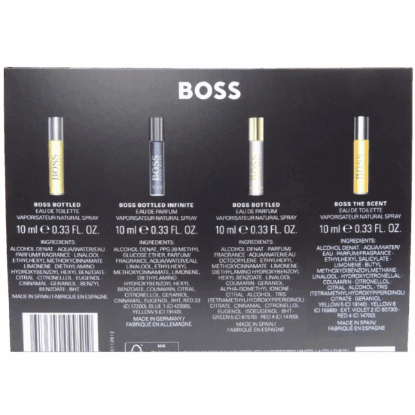 Hugo Boss Men 4 x 10ml Spray Miniature Gift Set - Image 3